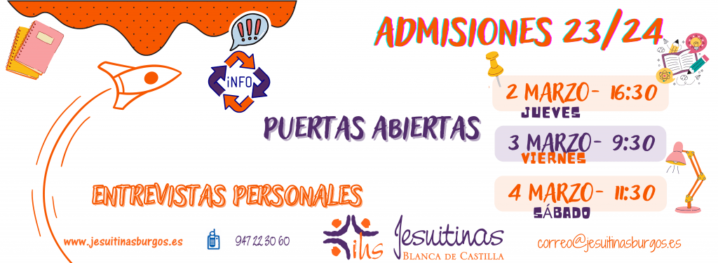 Fechas y horas jornadas puertas abiertas 2023